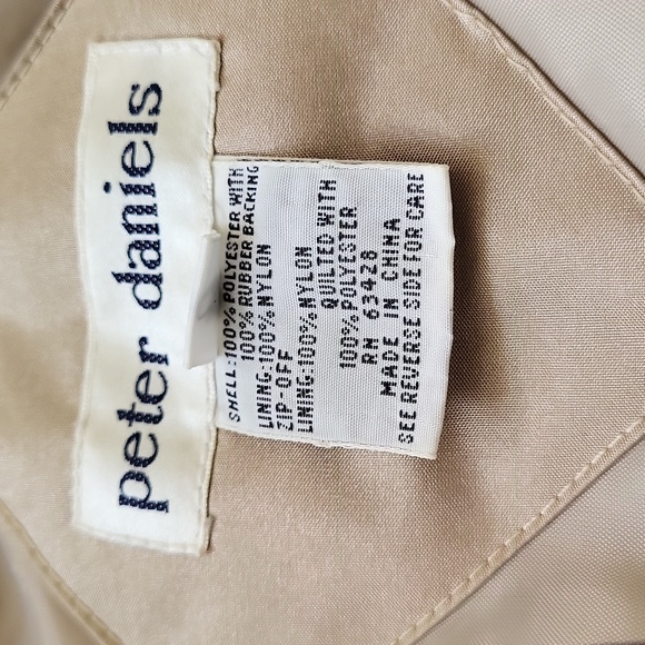 EUC Vintage Peter Daniels women's gold metallic oversized trenchcoat, 14 no belt - Picture 7 of 12